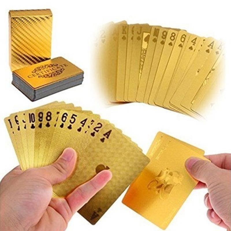 Geometrische Waterdicht 24K Gold Foil Poker Speelkaarten Voor Casino Party