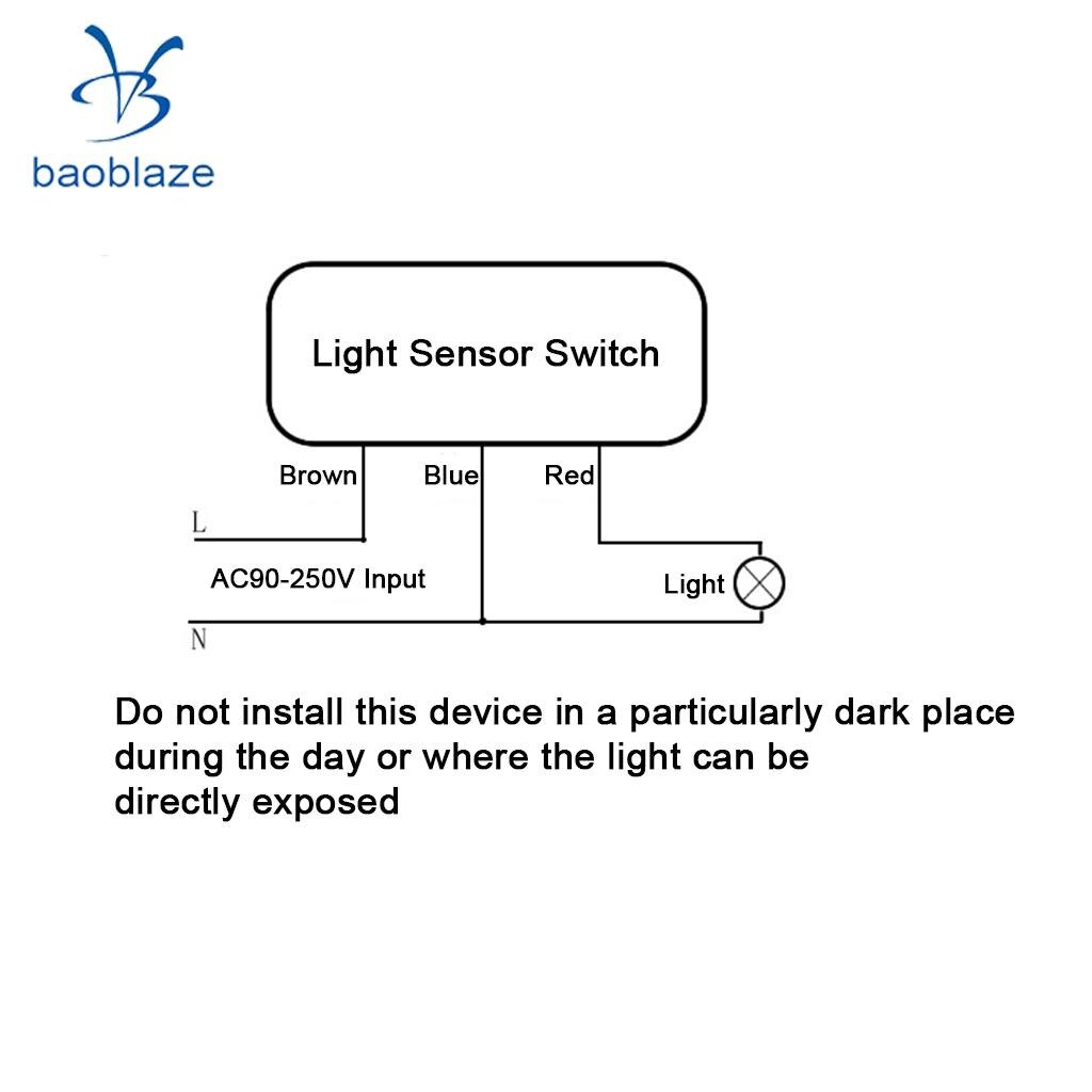 Intelligent Light Control Sensor Switch Indoor Outdoor Automatic Light Sensor Detection 90-250V