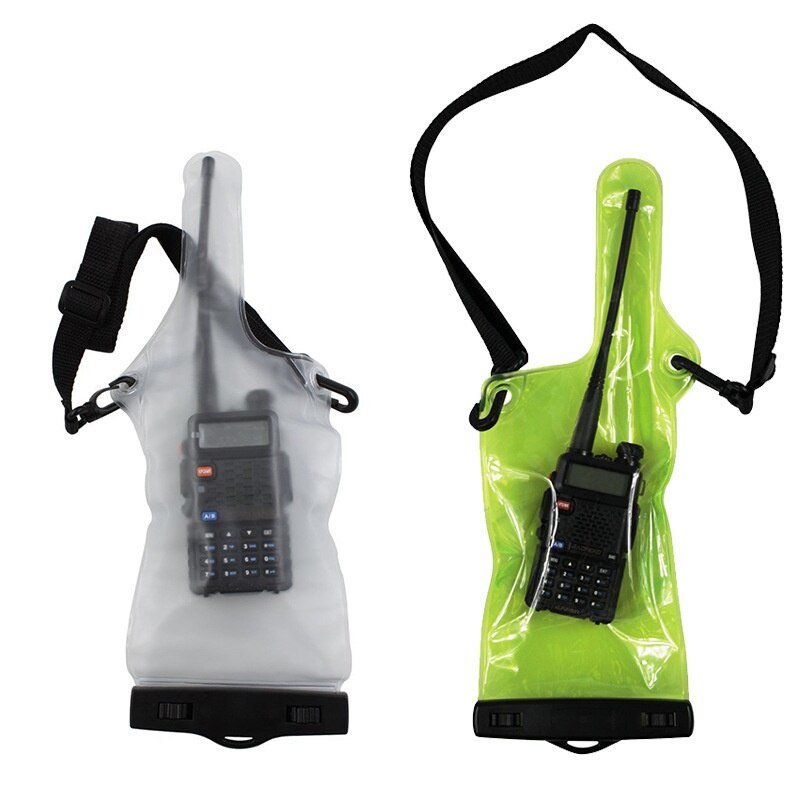Pvc vandtæt taske taske pose til walkie talkie to-vejs radioer fuld beskytter cover holder med lanyard bærbar udendørs forsyning