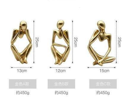 Noords abstract karakter gouden decoratie huis ornament salon kantoor zandsteen decor standbeeld sculptuur