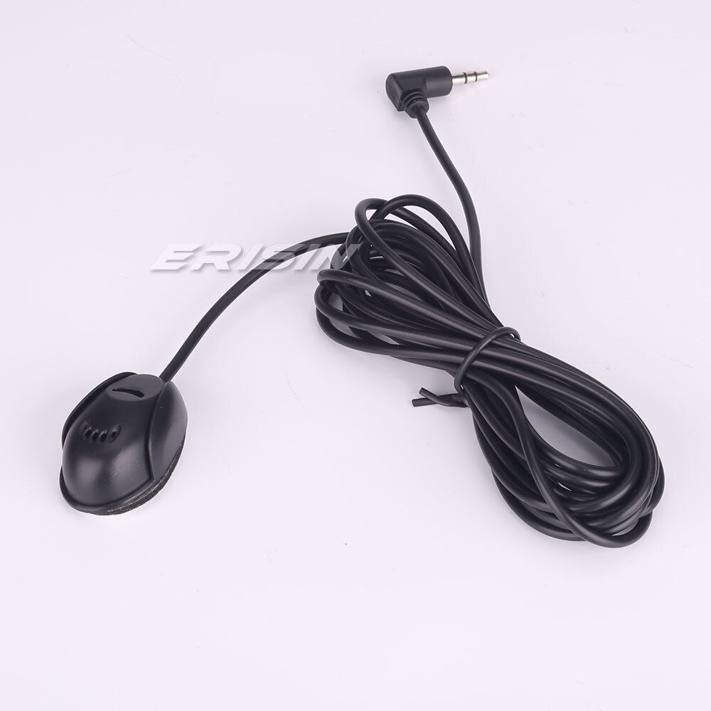 Erisin Externe 3,5mm Microfoon – Plug-and-play Met 3 Meter Kabel, Ruisonderdrukking, Voor Autoradio, PC En Laptop