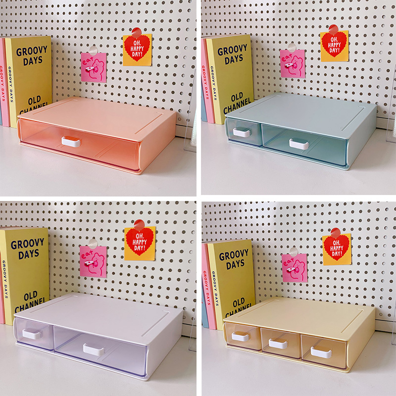 Boîte de rangement de bureau en acrylique, organisateur de tiroir, support anti-poussière, boîte de tri de papeterie de bureau pour étudiants, organisateur multifonction