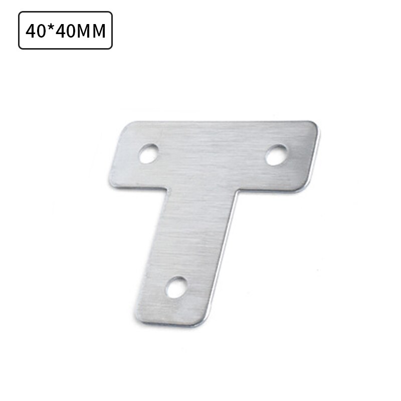 Accolade d'angle en acier inoxydable T Type meubles accolades d'angle de connexion plaque de support d'étagère 10 pièces: 40mm