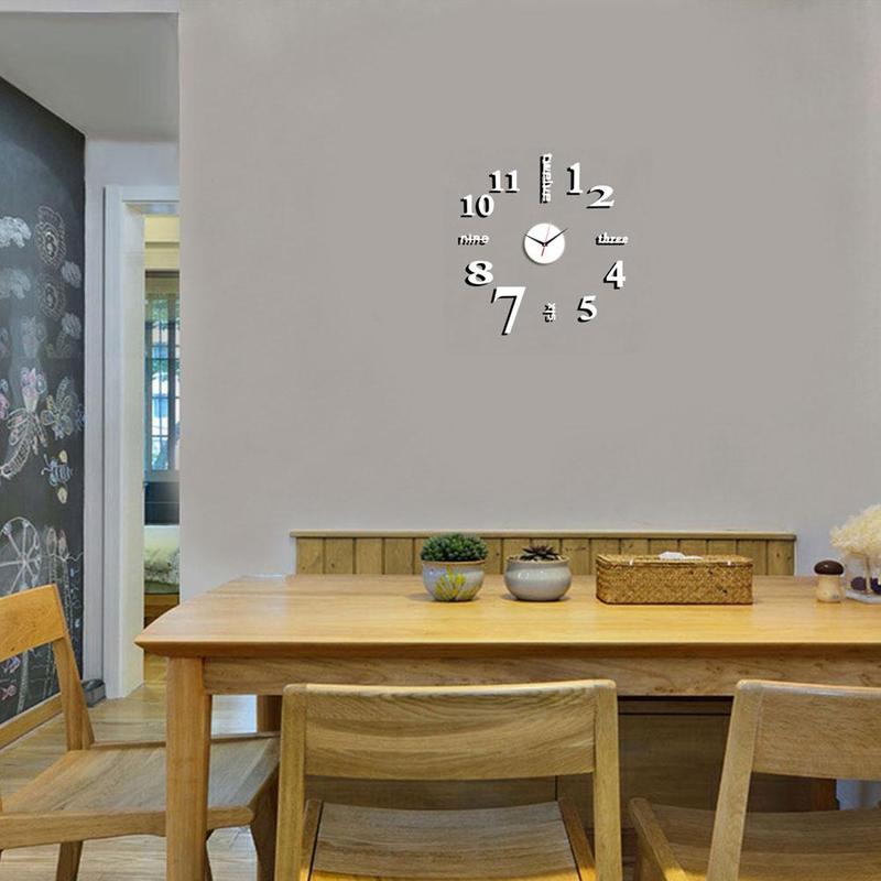 Diy Spiegel Wandklok Sticker Acryl 3D Romeinse Cijfers Horloge Muur Huis Art Muurstickers Voor Woonkamer Kantoor Klokken klok J0O8