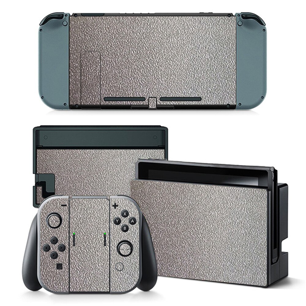Beschermende Voor Nintendo Switch Vinyl Decals Voor Nintendo Switch Skin Stickers Leather Look Leather Skins: Zilver
