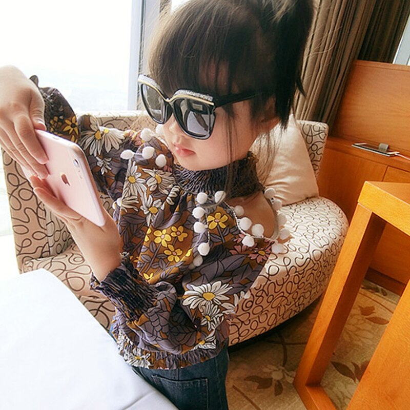 Para chicas blusa de manga larga flor Tops estampados camisas Bebé Ropa de niños para niñas 2 4 5 5 5 6 6 7 8 9 años Tops blusas