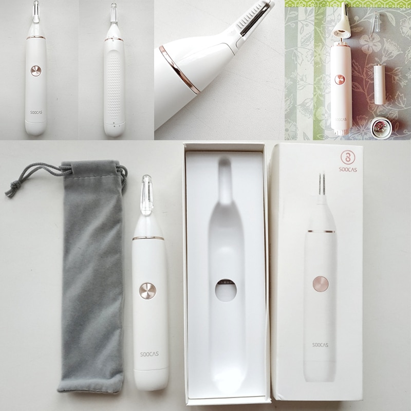SOOCAS – tondeuse électrique Portable N1 pour hommes, rasoir pour sourcils et oreilles, lame amovible lavable avec sac de rangement