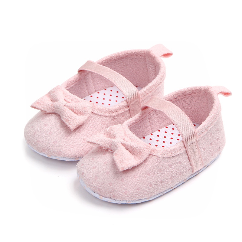 Zapatos de princesa con lazo para bebé recién nacido, antideslizantes, primera cuna, 0 a 18 meses: Rosa / 2