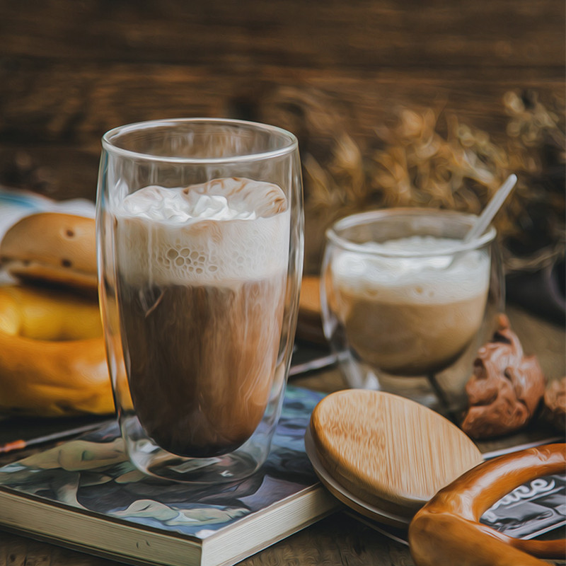 Aiee Heat-resistant Double Wall Glass Tea Cup Coffee Cup Mugs Transparent Insulation Beer Glasses Cups Beer Mug Cup Drinkware
