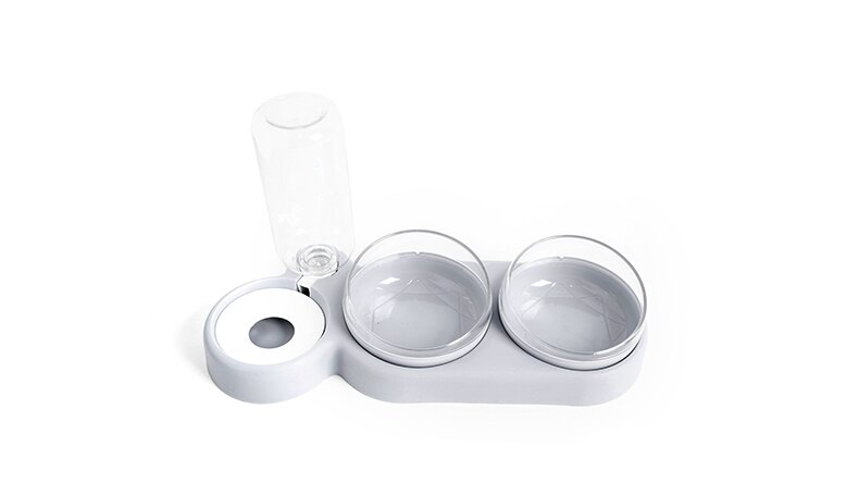 Miska dla kota karmnik dla psa podwójna doniczka automatyczne przechowywanie wody i antypoślizgowy podajnik dla zwierząt domowych: szary