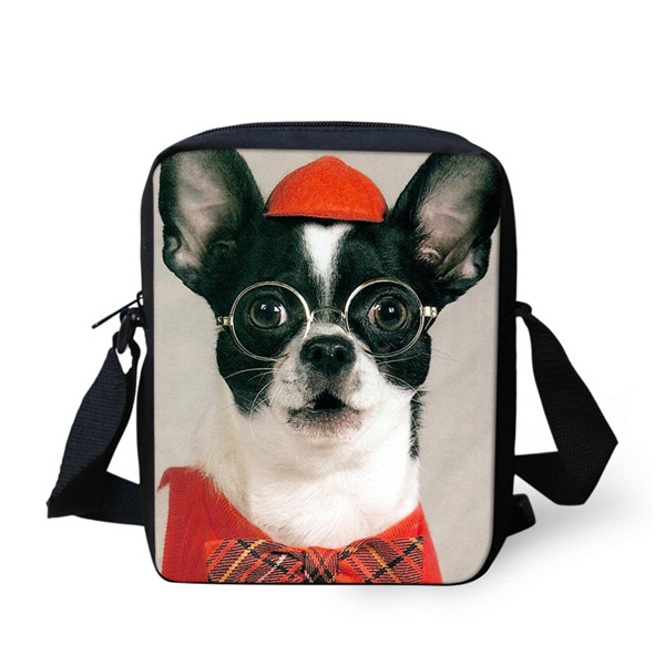 FORUDESIGNS-Bolsa de mensajero con de perro Pug para hombre y mujer, Mini bandolera de poliéster, informal, portátil, para niños y niñas: Z1489E