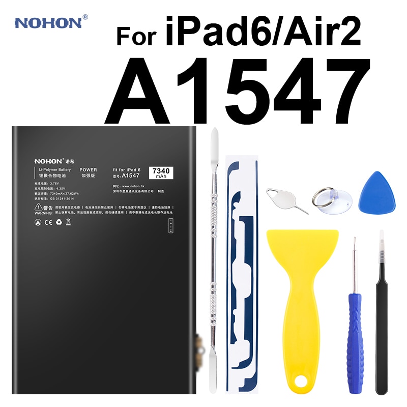 Nohon Batterie Für iPad 6 Air 2 A1547 7340mAh A1566 A1567 Li-polymer Tablet Bateria + Kostenlose Tools für Apple iPad Air2 iPad6 Batterie