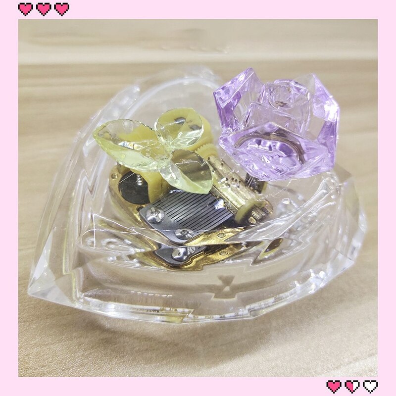 Mechanical Wind-up Music Box with LED Lights Transparent Acrylic Melody Castle in the Sky Carrying You