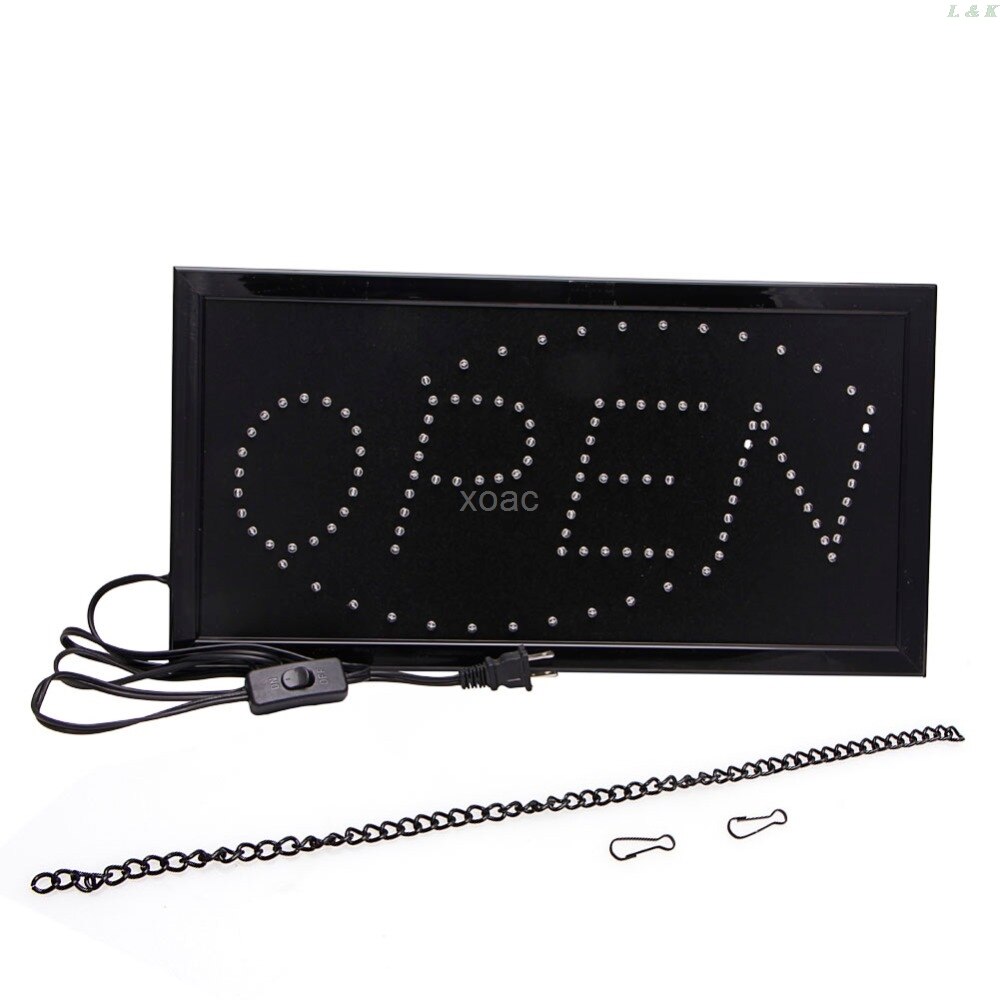 LED de neón para correr con movimiento animado brillante, señal abierta con interruptor, enchufe de EE. UU. M04,