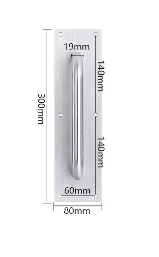 2Pcs/Lot Stainless Steel Face Mount Door Pull Push Plate Fire proof door Brush Gold Rose Gold: Brush Large Square