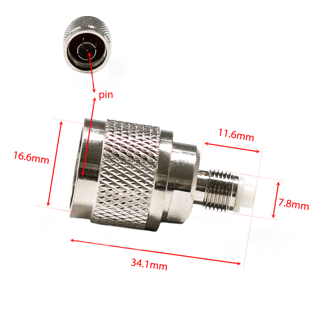 1pc connettore cavo FME a N maschio femmina presa dritto adattatore RF coassiale in ottone nichelato