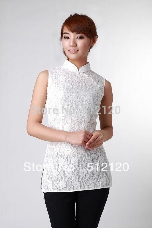 Shanghai Story chinese traditional clothing cheongsam top woman Lace Sleeveless cheongsam top