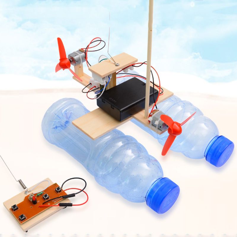 Houten Rc Boot Kinderen Speelgoed Montage Afstandsbediening Boot Speelgoed Educatief Speelgoed Wetenschappelijk Experiment Model Kits