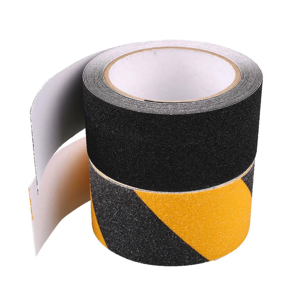 Zwart geel pvc vloer badkamer zwembad antislip mat waarschuwingstape