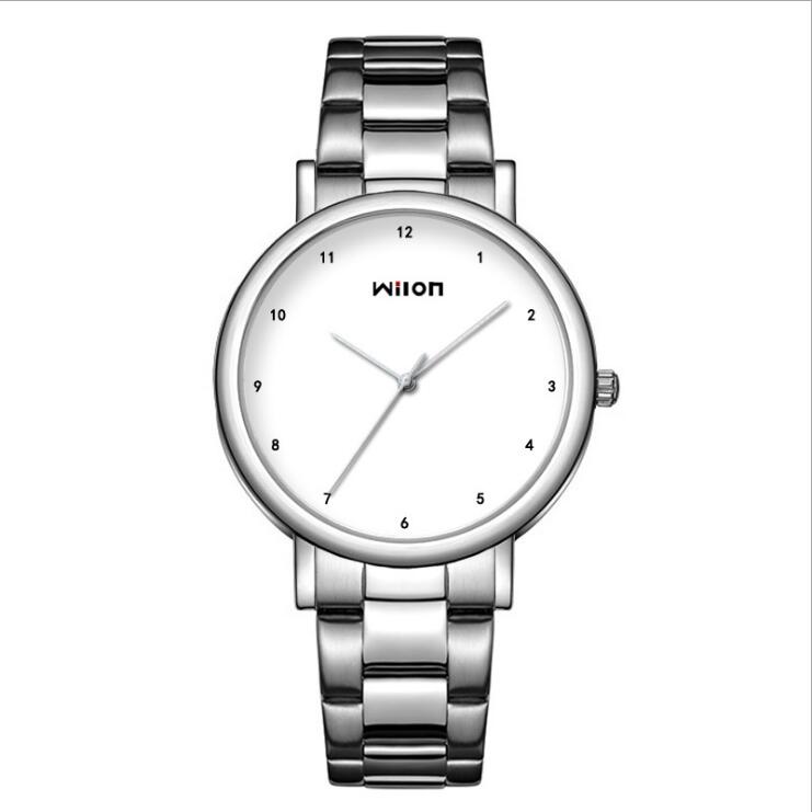 Paar horloges man vrouw quartz horloge eenvoudig ultradunne liefhebbers horloges roestvrijstalen band klok wilon 906