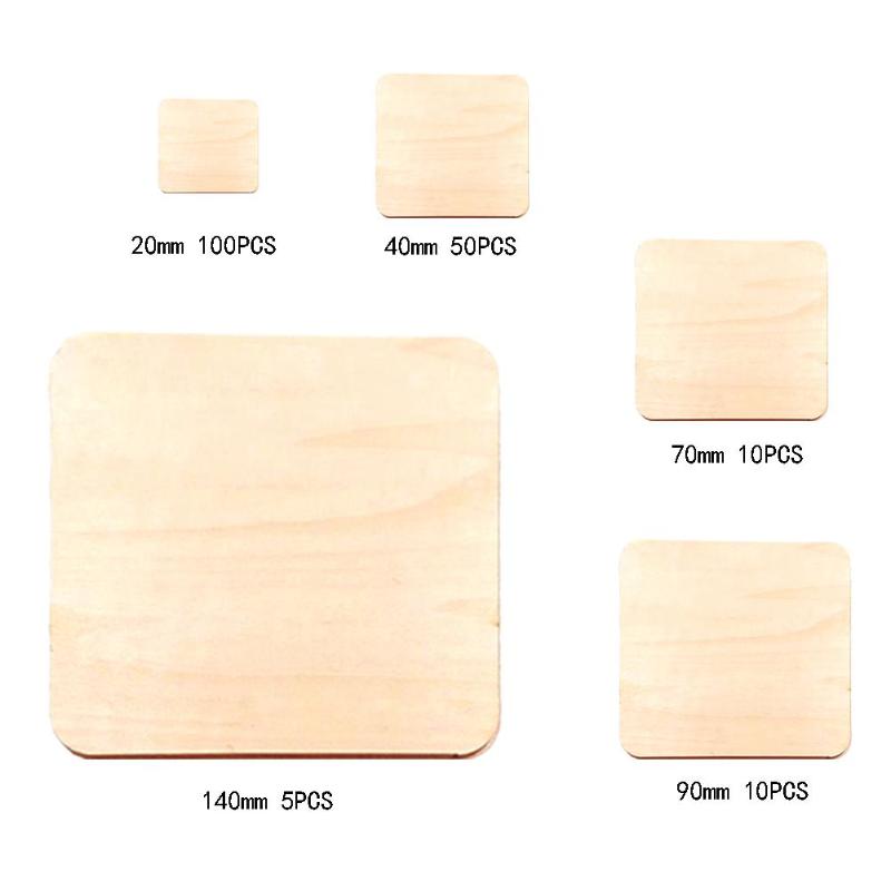 Square Wood Pieces Blank Plaque for DIY Craft Scrapbooking Building Model