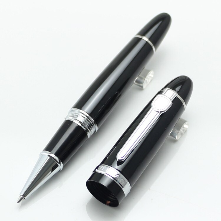 2 Penne Rollerball Jinhao 159 Con Ornamento Oro - Set Da 2 Penne In Bianco E Nero Con Ricarica Inchiostro Nera - Peso 52g