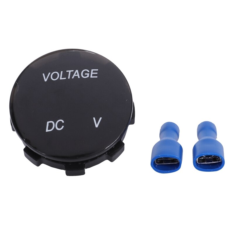 LED Dubbele Digitale Voltmeter, Auto Motorfiets DC 12-24V Dual LED Voltmeter Digitale Ampèremeter Ampèremeter Voltmeter Voltmeter Rond Paneel Spanningsmonitor Rood Laadindicator batterij 12v v