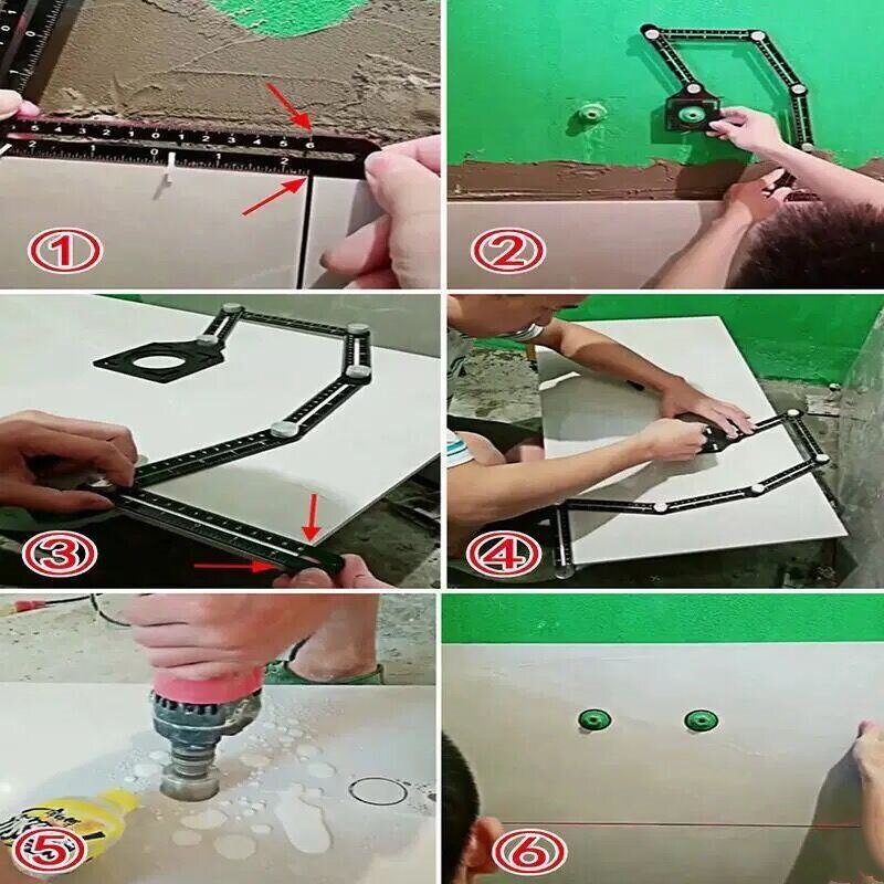 Multi Winkel Messen Sechs Falten Herrscher Fliesen See Lokalisierer Kernbohren Lineation Glas Stanzen Bau Werkzeuge Kontur Messgerät