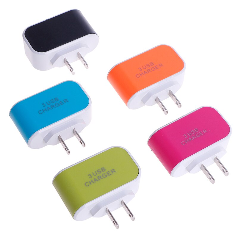 1 st. oplader 5v 3.1a drievoudige usb-poort muur thuis reizen ac mobiele snellader adapter us stekker benodigdheden