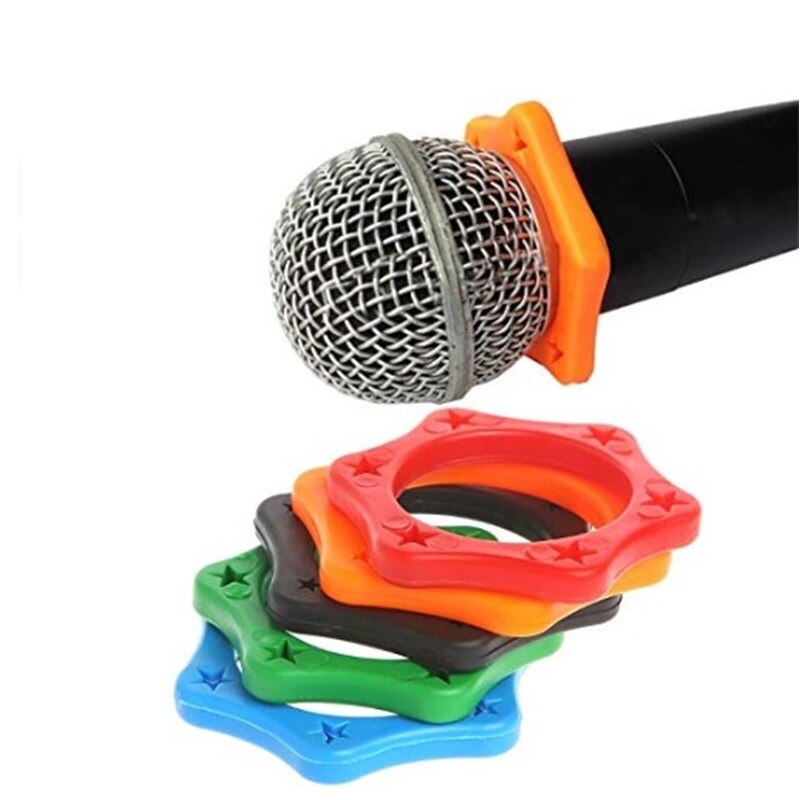 5Pcs Silicone Draadloze Handheld Microfoon Houder Anti-Rolling Beschermhoes Microfoon Bescherming Anti Ring Voor Dj ktv