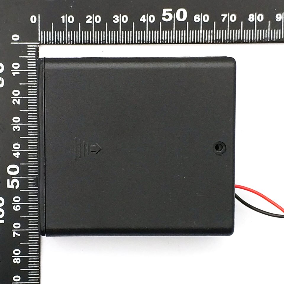 6V 4 X Aa Battery Holder Caso Slot per Supporto di Plastica Scatola di Immagazzinaggio con Off/on Interruttore Fili per parti di Rc per Uscita Dc 6V