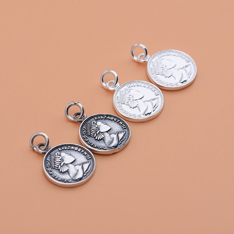 925 en argent sterling bijoux à bricoler soi-même accessoires reine britannique pièce pendentif faisant bracelet collier pendentif accessoires