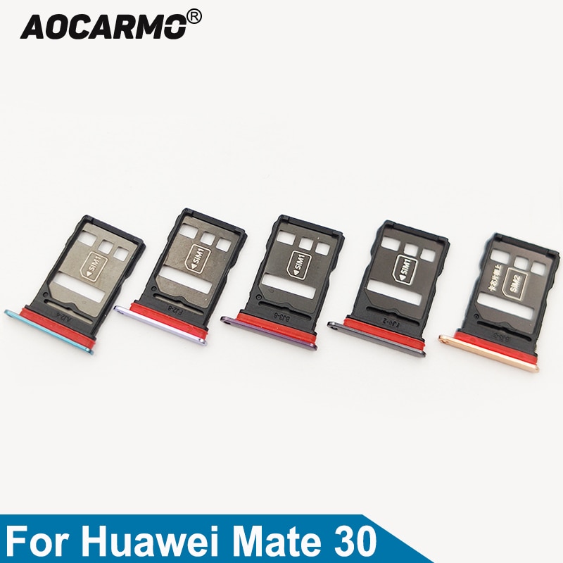 Aocarmo SD MicroSD Holder Nano Sim Card Tray Slot For Huawei Mate 30 Replacement Part