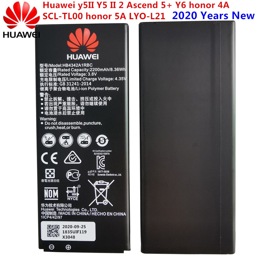 Originele HB4342A1RBC Batterij Voor Huawei Y5II Y5 Ii 2 Ascend 5 + Y6 Honor 4A SCL-TL00 Honor 5A LYO-L21 2200mah Batterij