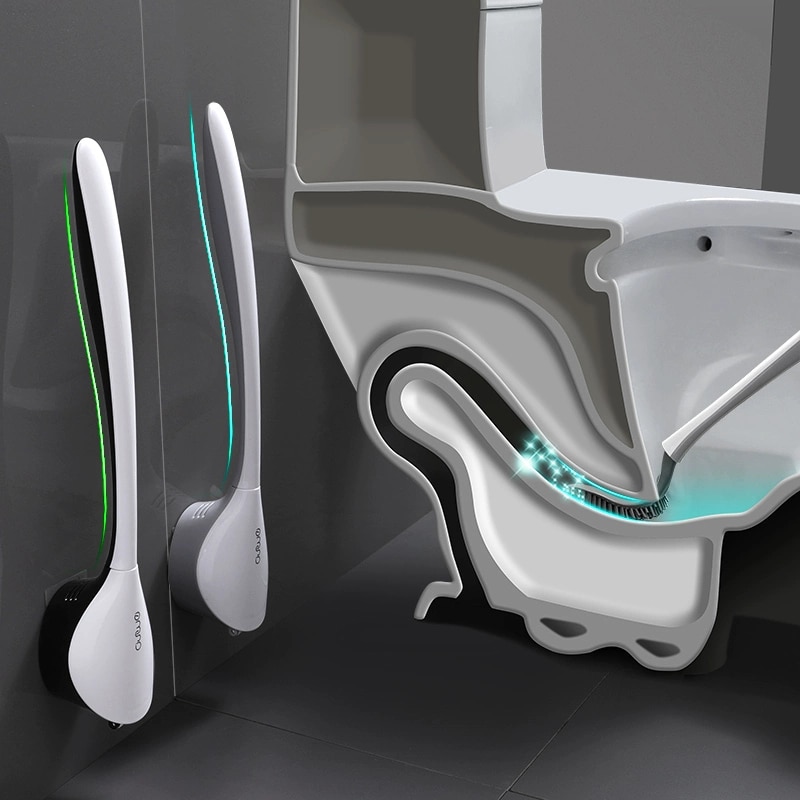 Tpr silikone toiletbørstehovedholder vægmonteret blød rengøringsbørste husholdningsgulv rengøringsværktøj badeværelse tilbehørssæt