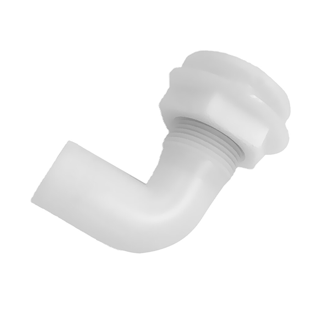 1" Hose White Plastic Thru Hull Fitting Connector 90 Degree for Boat