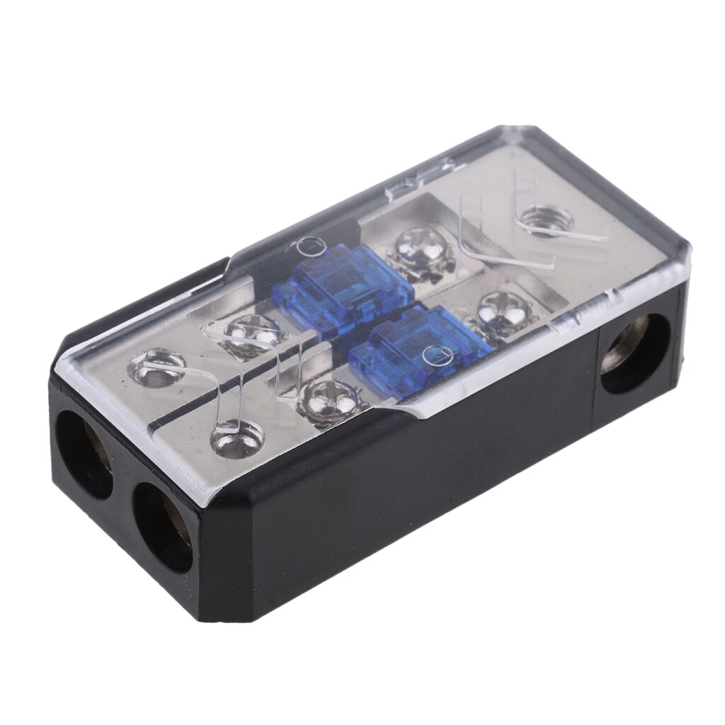 Bloque de Distribución de Energía acepta cables de calibre de 4/8 AWG, soporte de fusibles AGU 60A (2in 1out) fusibles en línea de alta potencia