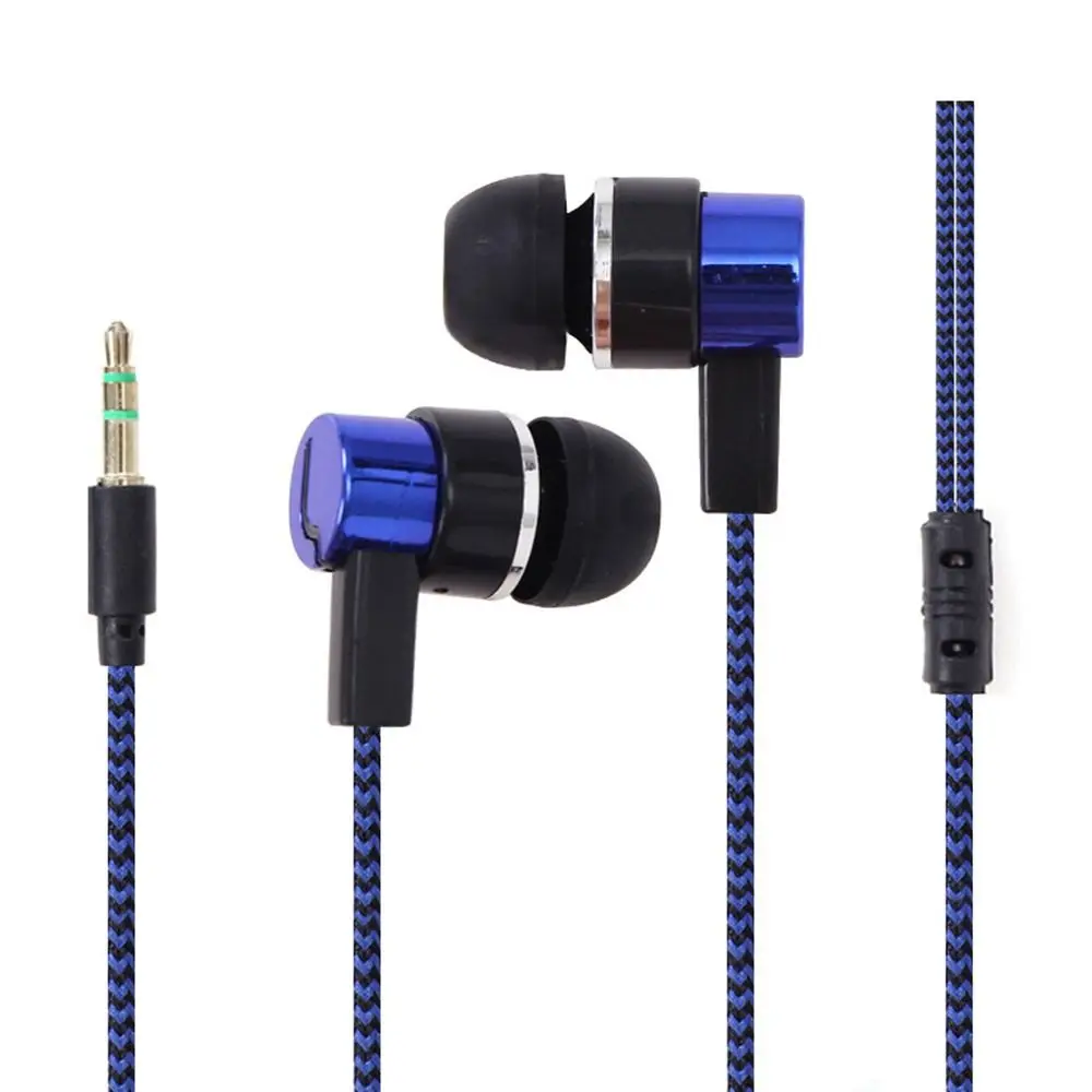 Cable Headset Stereo In-Ear Earphone Bass Earpiece 3.5mm Earbuds Nylon Weave Portable HiFi Headphone Mobile Phone Computer MP3: green