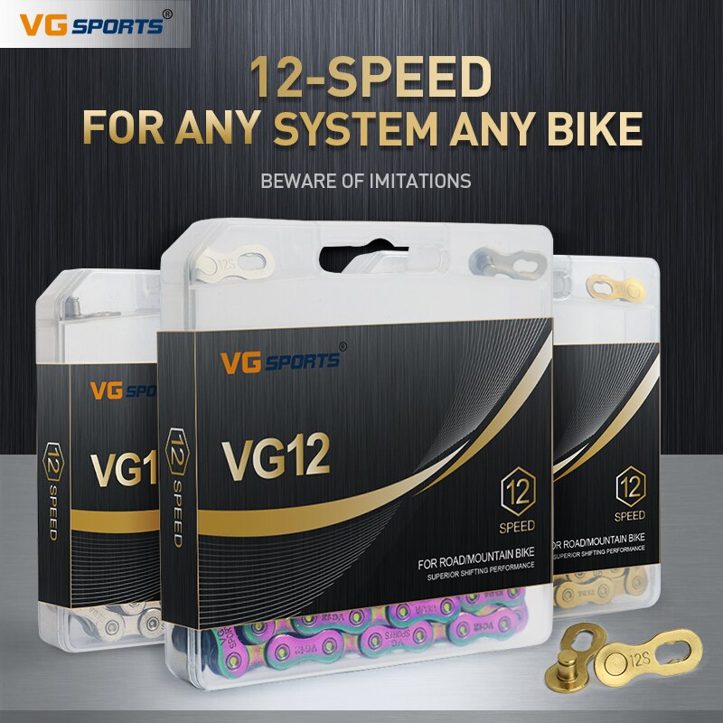 Vg Sport 12 Speed Mtb Racefiets Ketting Zilver 12 S 12 Speed Ketting 116L/126L Systeem Connector Links voor Fiets Onderdelen