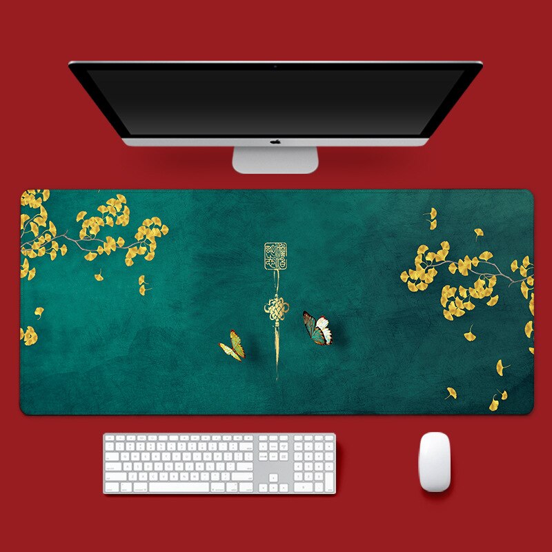 Chinese Style Large Size Mouse Pad Natural Rubber PC Computer Gaming Mousepad Desk Mat Locking Edge Cute Mouse Pad: 14-800X300X2mm