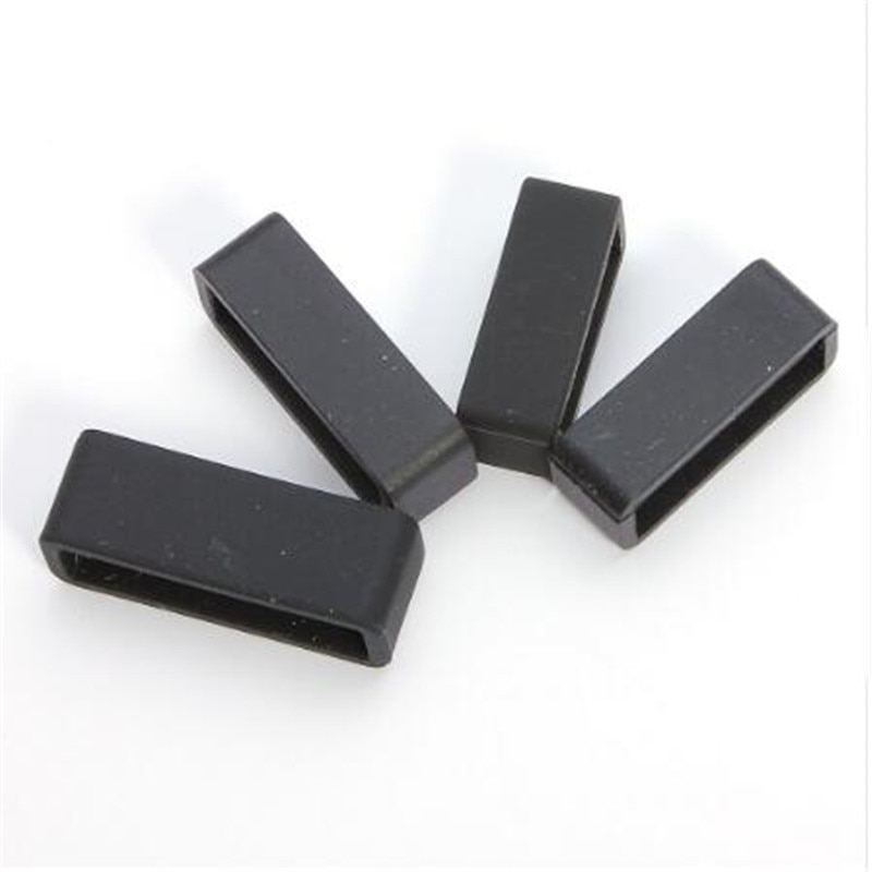 4 pièce/ensemble PVC montre bracelet de retenue boucle cerceau noir retenue boucle titulaire montre bracelet accessoires 10/12/14/16/18/20/22/24/26/28mm