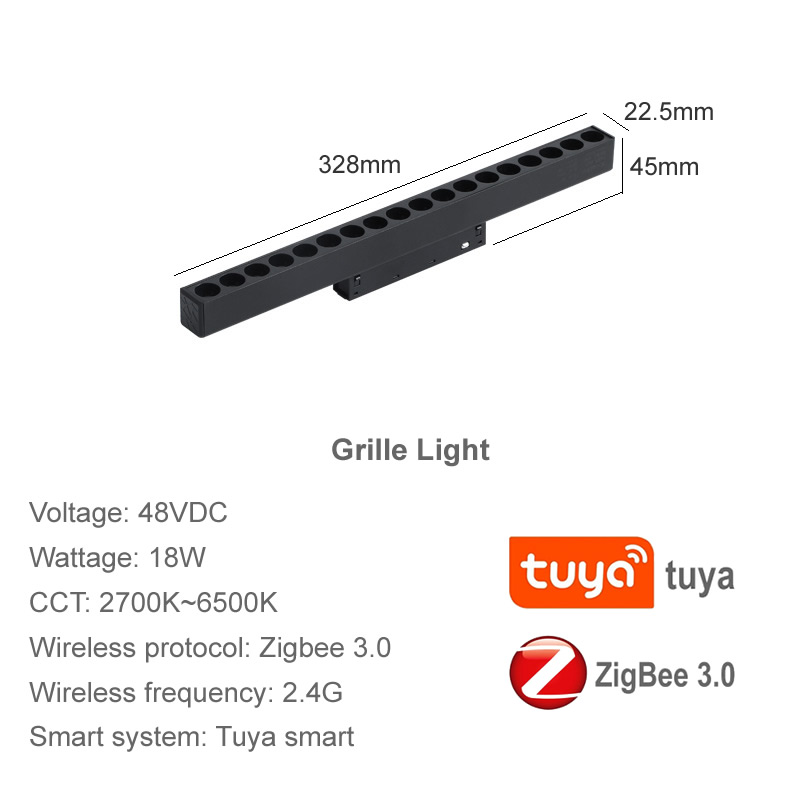 Zigbee Tuya sprytny Dimmable magnetyczny tor światła Zigbee2mqtt 48V Alexa asystent głos zdalny kontrola linia lampa miejsce doprowadziło szyna: CIEMNY FIOLET