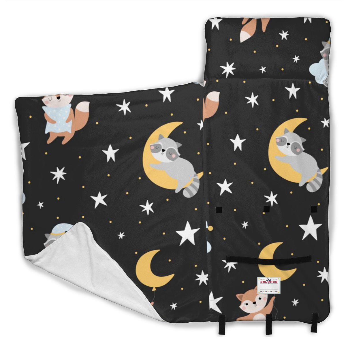 Sleeping Animals And Stars Nap Mat with Pillow for Toddler Boys and Girls Ideal for Daycare and Preschool