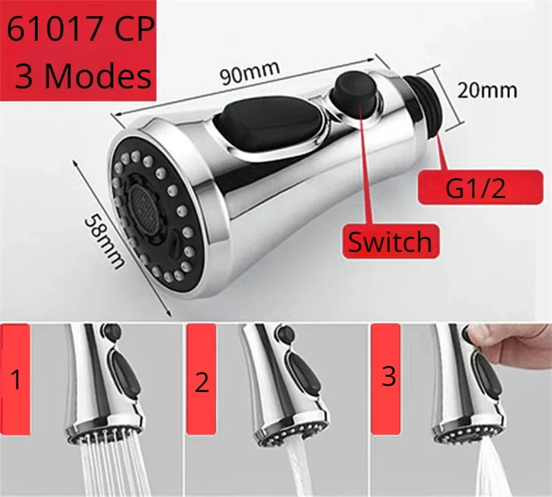 Kitchen Pull Out Faucet Sprayer Nozzle Sprayer ABS Durable Water Saving Shower Spray Head Bathroom Basin Sink Tap Replacement: Dark Khaki