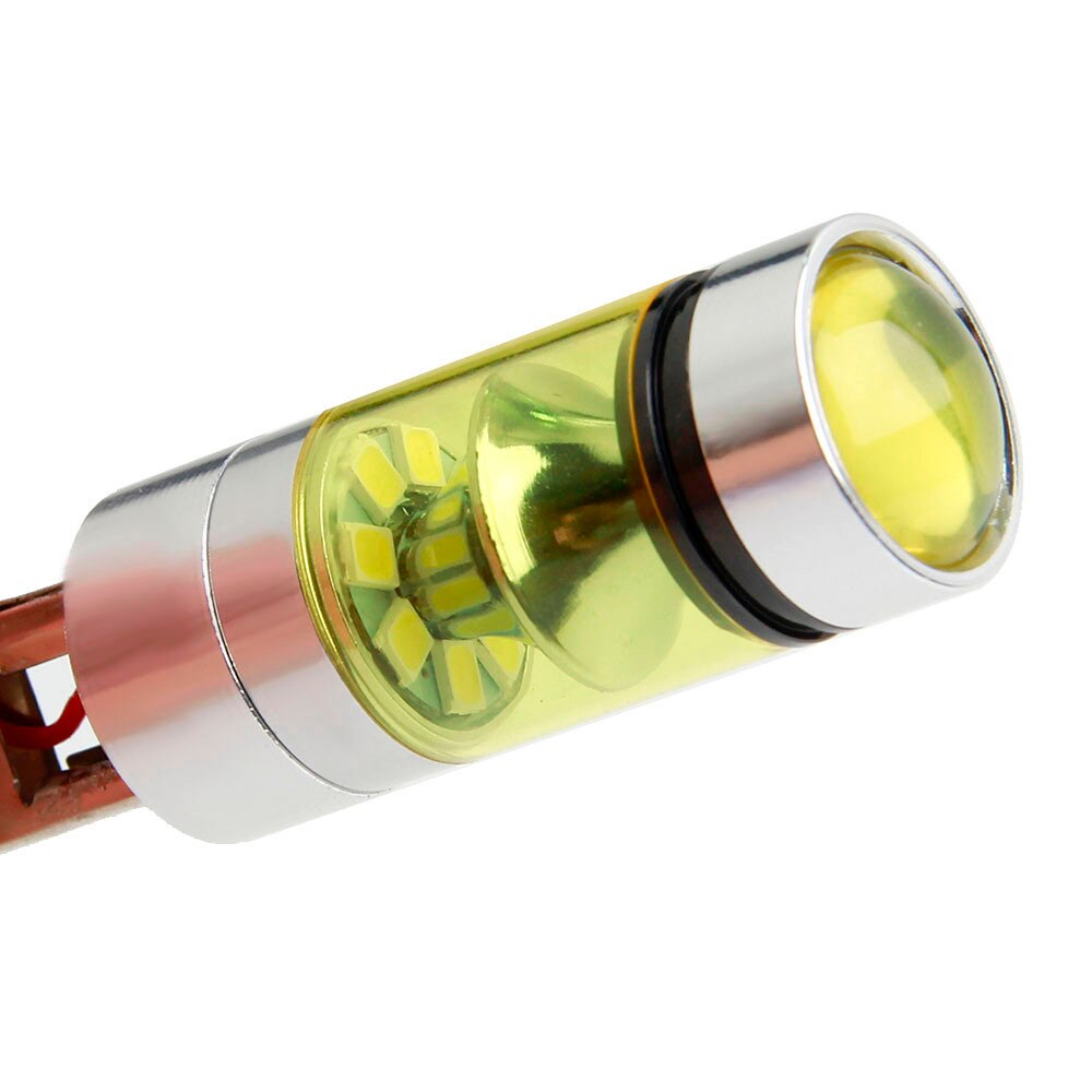 2Pc Auto Licht H1 100W Mistlamp Geel 2323 Led Drl Projector Lampen Lampen 4300K F14