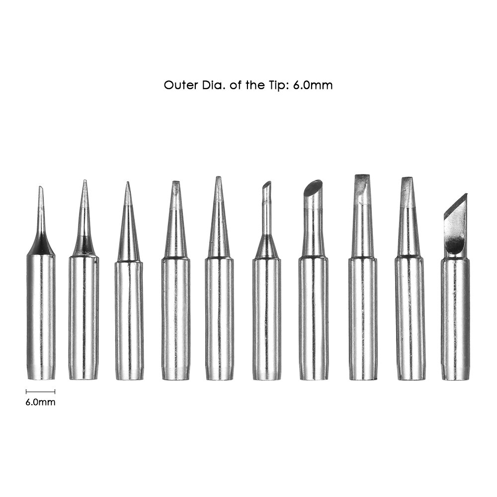 Meterk 10PCS Soldering Iron Tips Solder Tip Lead-free Screwdriver Iron Tip 900M-T-B Soldering Rework Station Tool Kit