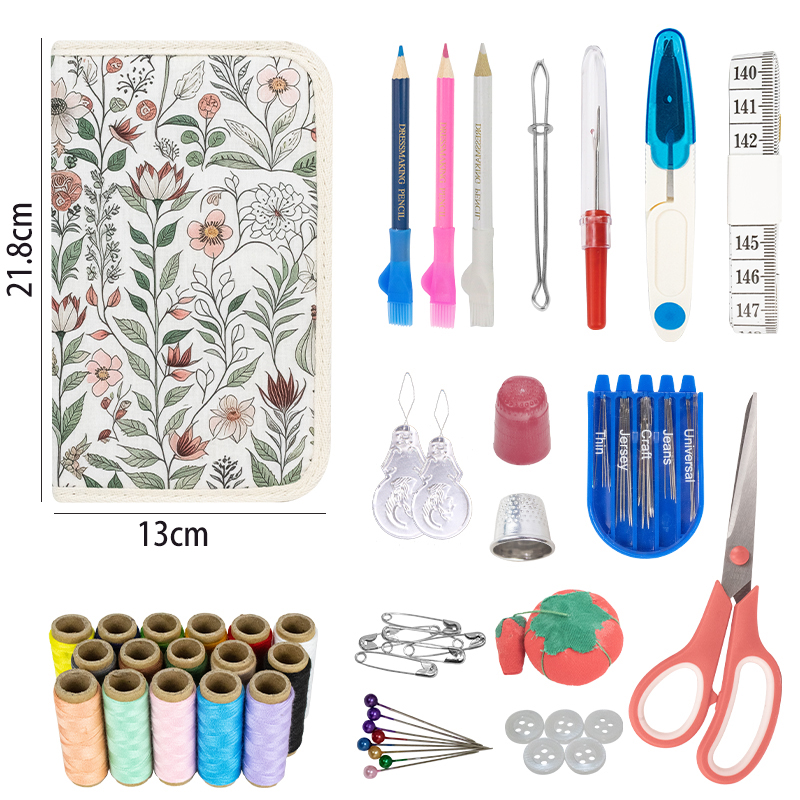 DIY Multi-Function Sewing Tool & Accessory Set Complete Sewing Kit for Quilting Stitching Embroidery Travel Household Sewing Box: light yellow