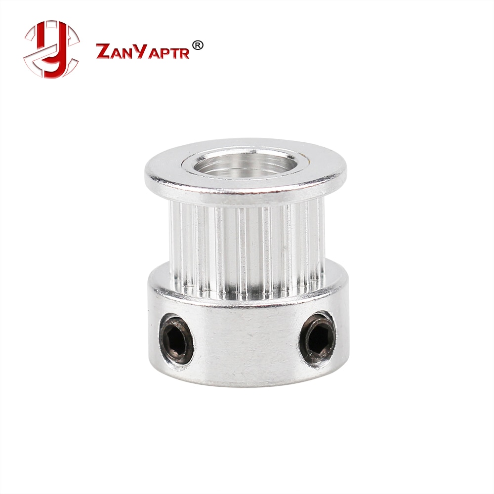 1Pcs GT2 Pulley 16/20 tooth Bore 5mm 6.35mm 8mm teeth Timing Gear Alumium For 2GT belt Width 6mm For 3D printer parts