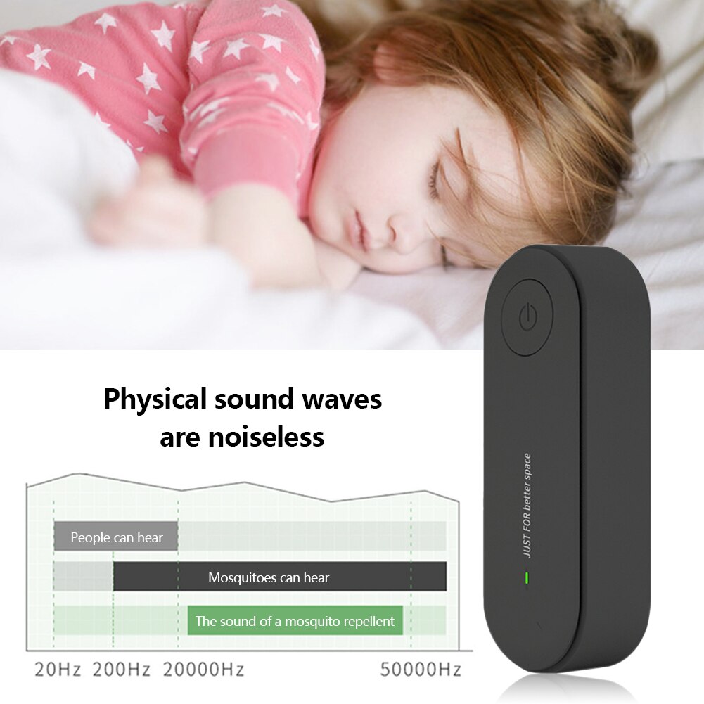 Ultrasonic Mosquito Repellent Flame Retardant Plastic 360° All-around Scanning One-key Switch Insect Repellent Home Supplies