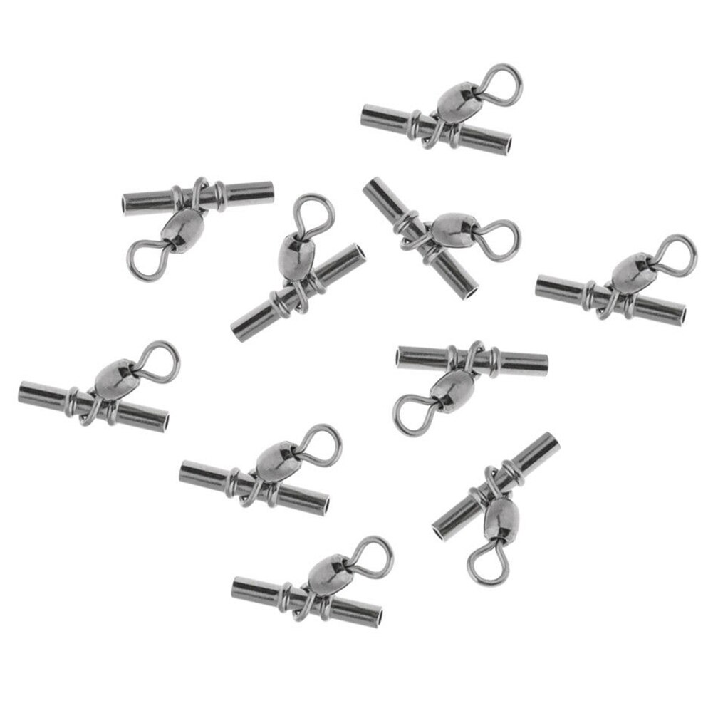 10pcs Outdoor Sports Hook Tackle Fishing Swivel Part Tool Tube Accessories Cross Line Crane Connector Snap Solid Ring Crimp: 2 to 0
